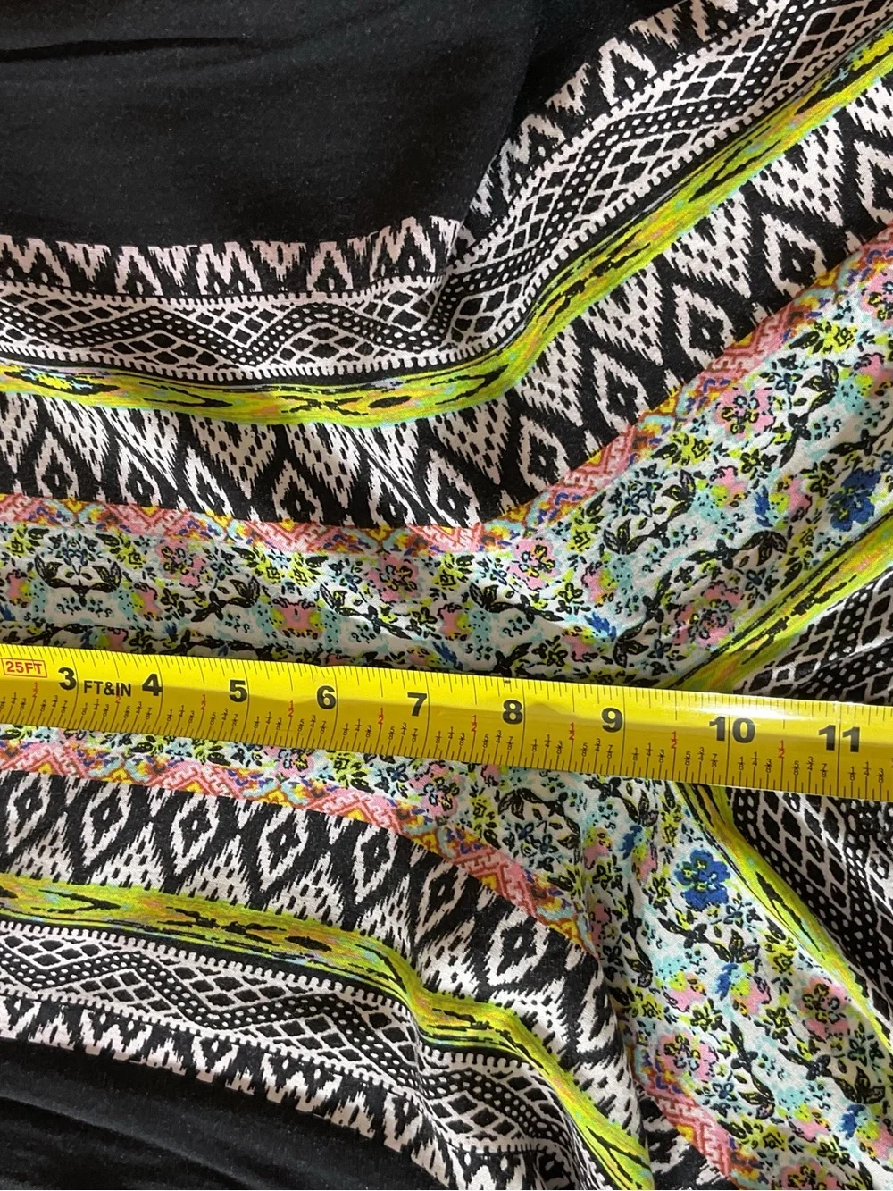 Xhilaration Black Wide Leg Pants with Multicolor Stripe Print
